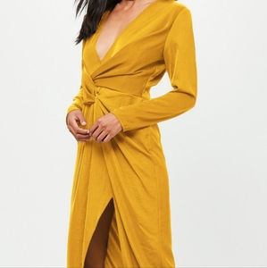 Missguided Mustard Maxi Dress